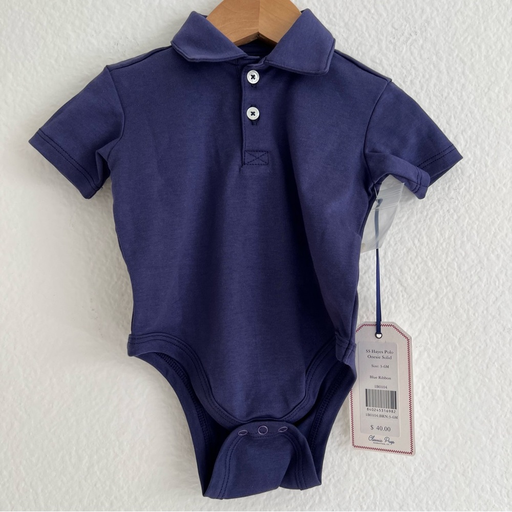 Classic Prep Navy Polo Onesie
